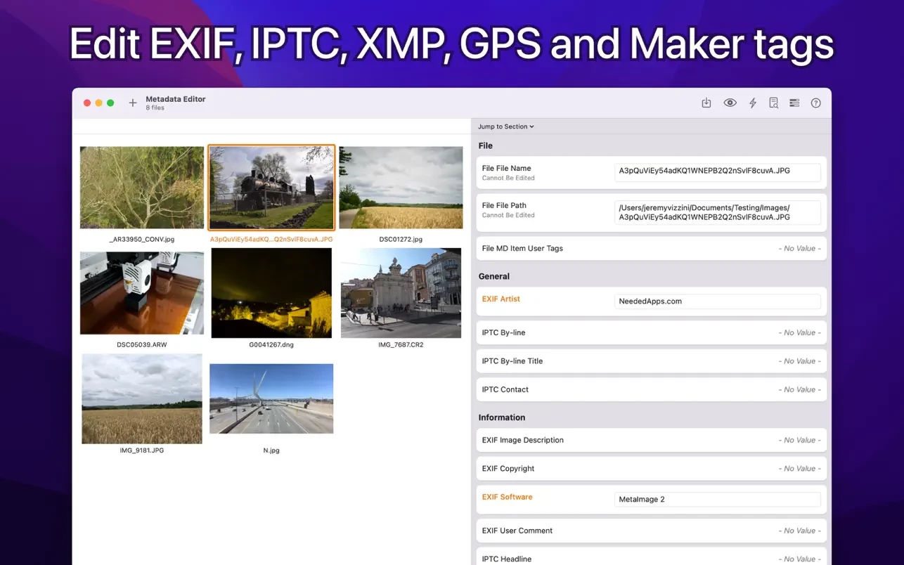 MetaImage for Mac v2.6.3 图像元数据编辑器 破解下载-1