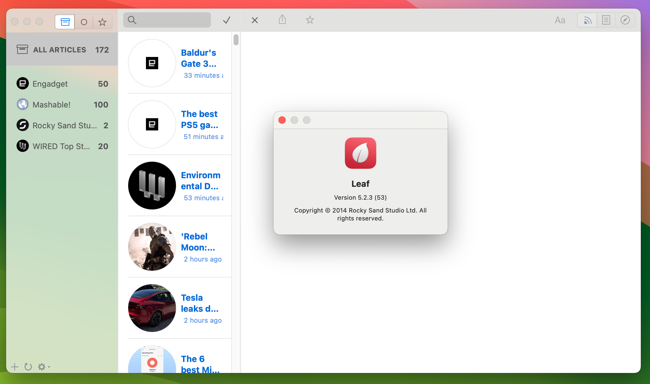 Leaf for Mac v5.2.3 好用的rss阅读器 免激活下载-1