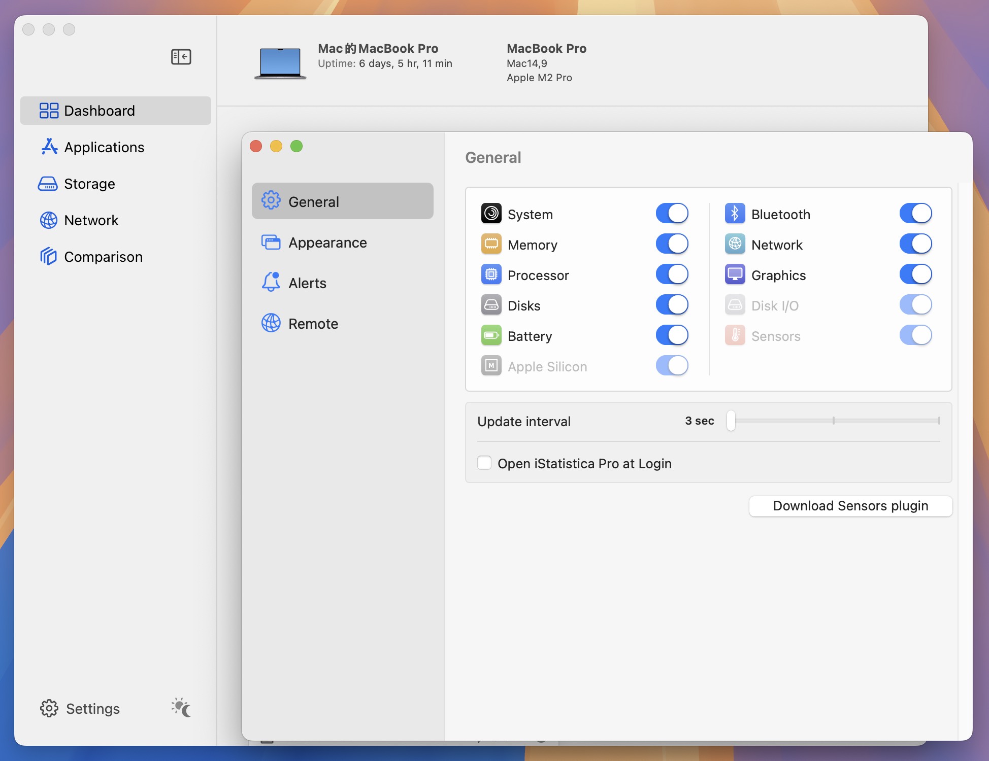 iStatistica Pro for Mac v7.0.1 系统监控工具 免激活下载-1