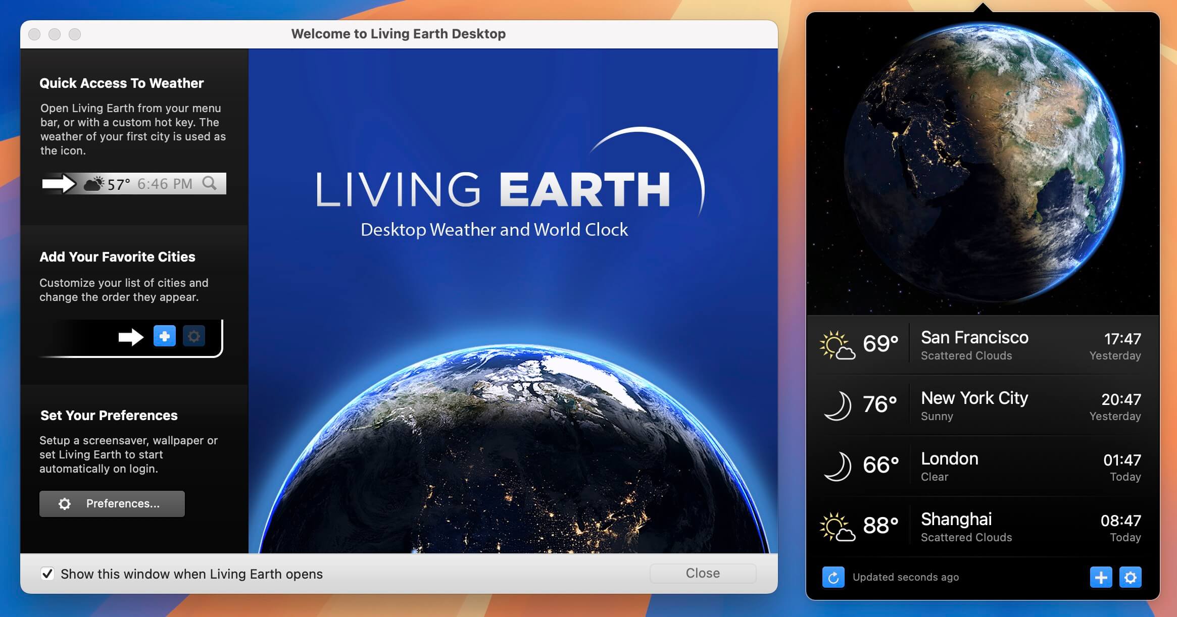 Living Earth Weather Clock for Mac v1.30 菜单栏世界时钟和天气预报软件 免激活下载-1 Living Earth Weather Clock for Mac v1.30 菜单栏世界时钟和天气预报软件 免激活下载-1